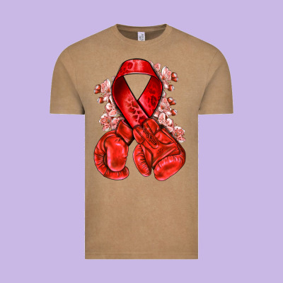 Red Ribbon With Boxing Gloves Vintage Tee Designed By Nancycooperartshop
