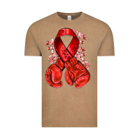 Vintage Coffee Red ribbon with boxing gloves Vintage Tee - NancyCooperArtShop