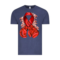 Vintage Denim Red ribbon with boxing gloves Vintage Tee - NancyCooperArtShop