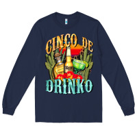 Navy cinco de drinko cinco de mayo Long Sleeve Tee - CowGirlArtShop