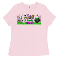 Bubblegum Pink thick thighs and spooky vibes libbey glass Ladies Tee - BundleAndBundleShop