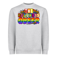 Heather Grey the future is queer Heavyweight Sweatshirt - FaDigitalArtStudio