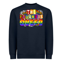 Navy the future is queer Heavyweight Sweatshirt - FaDigitalArtStudio