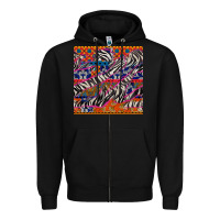 Black african ankara zebra seamless pattern Zipper Hoodie - BundleAndBundleShop