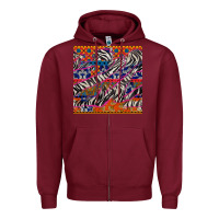 African Ankara Zebra Seamless Pattern Zipper Hoodie | Teevron