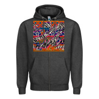 Charcoal Heather african ankara zebra seamless pattern Zipper Hoodie - BundleAndBundleShop