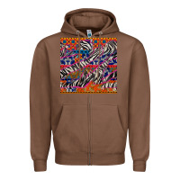 Chestnut african ankara zebra seamless pattern Zipper Hoodie - BundleAndBundleShop