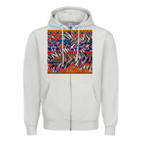 Dove Grey african ankara zebra seamless pattern Zipper Hoodie - BundleAndBundleShop