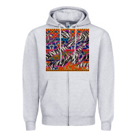 Heather Grey african ankara zebra seamless pattern Zipper Hoodie - BundleAndBundleShop