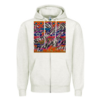 Oatmeal Heather african ankara zebra seamless pattern Zipper Hoodie - BundleAndBundleShop