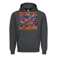 Smoke african ankara zebra seamless pattern Zipper Hoodie - BundleAndBundleShop