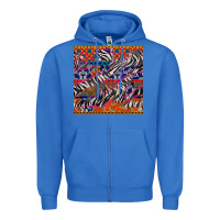 True Royal african ankara zebra seamless pattern Zipper Hoodie - BundleAndBundleShop