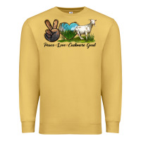 Antique Gold Peace Love Cashmere Goat Premium Sweatshirt - LillyAllenDesigns