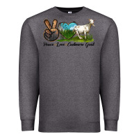 Charcoal Heather Peace Love Cashmere Goat Premium Sweatshirt - LillyAllenDesigns