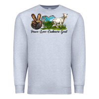 Heather Grey Peace Love Cashmere Goat Premium Sweatshirt - LillyAllenDesigns