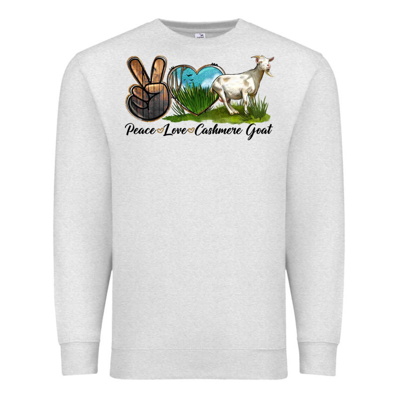 Peace Love Cashmere Goat Premium Sweatshirt by LillyAllenDesigns | Teevron