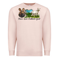 Pale Pink Peace Love Cashmere Goat Premium Sweatshirt - LillyAllenDesigns