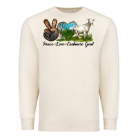 Sandshell Peace Love Cashmere Goat Premium Sweatshirt - LillyAllenDesigns