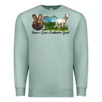 Seafoam Peace Love Cashmere Goat Premium Sweatshirt - LillyAllenDesigns
