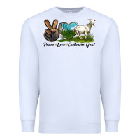 White Peace Love Cashmere Goat Premium Sweatshirt - LillyAllenDesigns