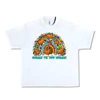 White Gobble Til You Wobble with Rainbow Urban Heavy Tee - texasbilliewilder