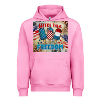 Fuchsia Pink tastes like freedom 4th of july Urban Hoodie - BarkalooDesign