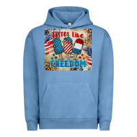 Pigment Pebble Blue tastes like freedom 4th of july Urban Hoodie - BarkalooDesign