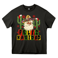 Asphalt feliz navidad mexican santa Heavy Core Tee - MaliasSmallBusiness