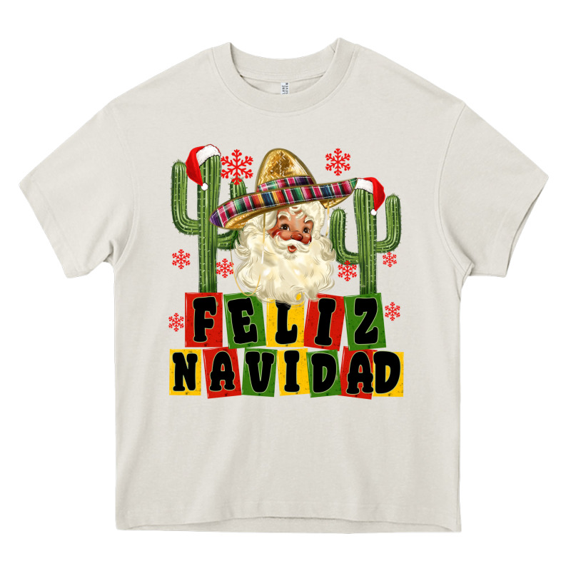 Feliz Navidad Mexican Santa Heavy Core Tee by MaliasSmallBusiness | Teevron