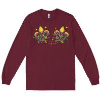 Burgundy skeleton hands mardi gras Long Sleeve Tee - CowGirlArtShop