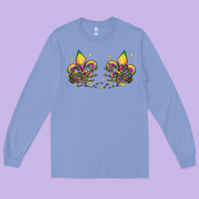 Skeleton Hands Mardi Gras Long Sleeve Tee Designed By Cowgirlartshop