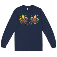 Navy skeleton hands mardi gras Long Sleeve Tee - CowGirlArtShop