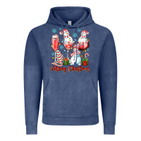 Vintage Denim merry christmas wine glasses Vintage Hoodie - texasbilliewilder