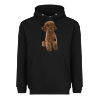 Black Poodles Dog lllustrations Heavyweight Hoodie - LillyAllenDesigns