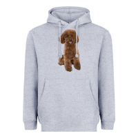 Heather Grey Poodles Dog lllustrations Heavyweight Hoodie - LillyAllenDesigns