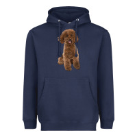 Navy Poodles Dog lllustrations Heavyweight Hoodie - LillyAllenDesigns
