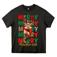Asphalt merry christmas reindeer Heavy Core Tee - MaliasSmallBusiness