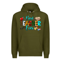 Army Green best teacher ever Premium Hoodie - RanaPortraitStore