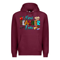 Burgundy best teacher ever Premium Hoodie - RanaPortraitStore