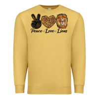 Antique Gold Peace Love Lion Head Premium Sweatshirt - LillyAllenDesigns