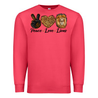 Cardinal Peace Love Lion Head Premium Sweatshirt - LillyAllenDesigns