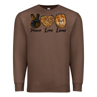 Chestnut Peace Love Lion Head Premium Sweatshirt - LillyAllenDesigns