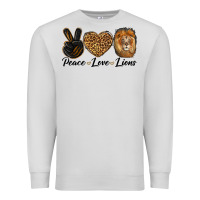 Dove Grey Peace Love Lion Head Premium Sweatshirt - LillyAllenDesigns