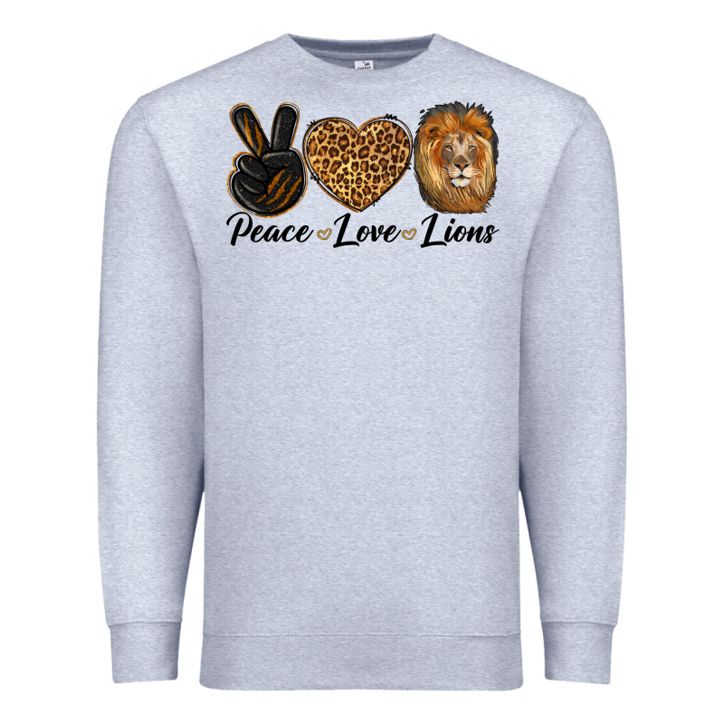 Peace Love Lion Head Premium Sweatshirt by LillyAllenDesigns | Teevron
