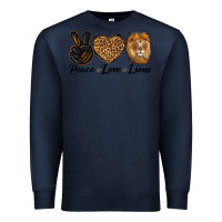 Navy Peace Love Lion Head Premium Sweatshirt - LillyAllenDesigns