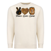 Sandshell Peace Love Lion Head Premium Sweatshirt - LillyAllenDesigns