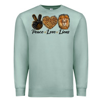 Seafoam Peace Love Lion Head Premium Sweatshirt - LillyAllenDesigns