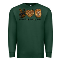 Sports Green Peace Love Lion Head Premium Sweatshirt - LillyAllenDesigns
