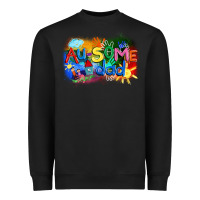 Black Au-some dad Autism Heavyweight Sweatshirt - FaDigitalArtStudio