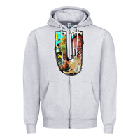 Heather Grey farm life alphabet lowercase letters u Zipper Hoodie - BundleAndBundleShop